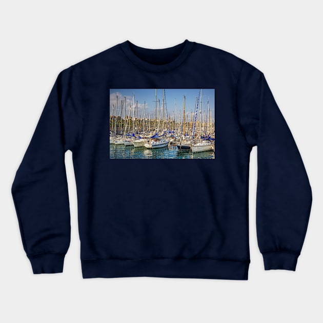 Port Olimpic, Barcelona, Spain Crewneck Sweatshirt by tommysphotos